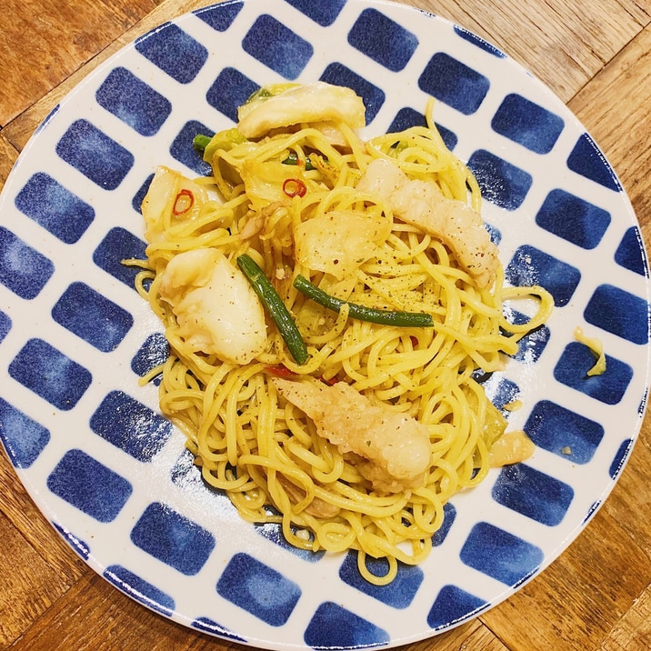 セブンの牛塩ホルモン炒めで*絶品塩焼きそば
